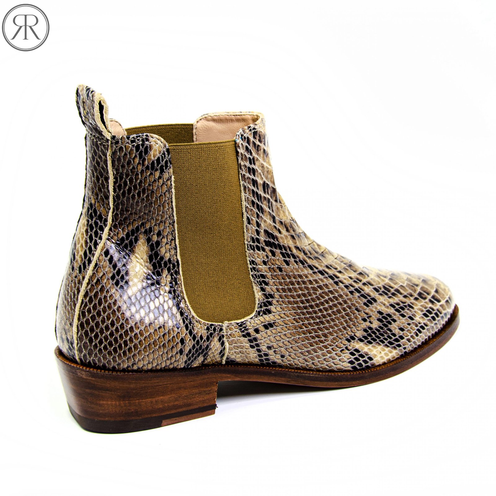 snake chelsea boots