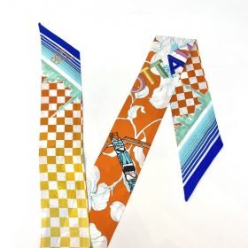 RMOR "LA VILLE" SILK TWILLY SCARF - ORNAGE