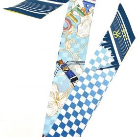 RMOR "LA VILLE" SILK TWILLY SCARF - NAVY BLUE